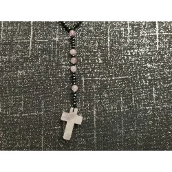 Chapelet de Douceur & Connexion – Quartz Rose & Hématite.