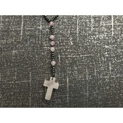 Chapelet de Douceur & Connexion – Quartz Rose & Hématite.