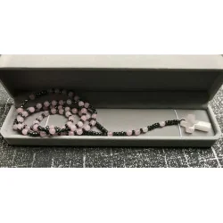 Chapelet de Douceur & Connexion – Quartz Rose & Hématite.