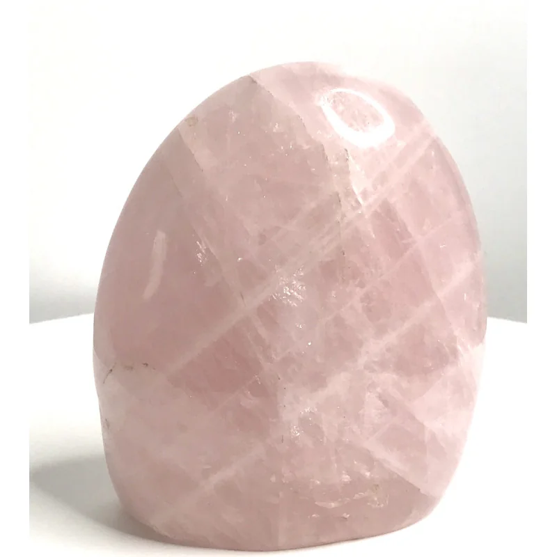 🌸 Galet de Quartz Rose de Madagascar – Base plate.