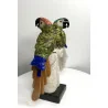 🦜 Couple de Perroquets Sculptés
