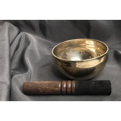 Bol chantant tibétain brillant – 13 cm – 525 g – Tradition artisanale – Avec mailloche