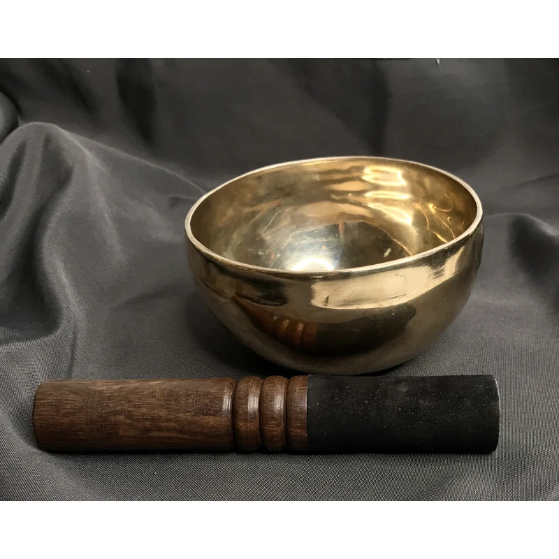Bol chantant tibétain brillant – 13 cm – 525 g – Tradition artisanale – Avec mailloche