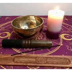 Bol chantant tibétain brillant – 13 cm – 525 g – Tradition artisanale – Avec mailloche