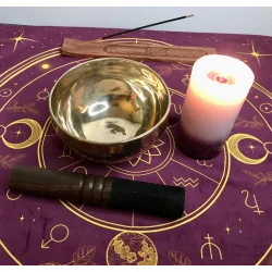 Bol chantant tibétain brillant – 13 cm – 525 g – Tradition artisanale – Avec mailloche