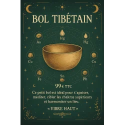 Bol chantant tibétain brillant – 13 cm – 525 g – Tradition artisanale – Avec mailloche