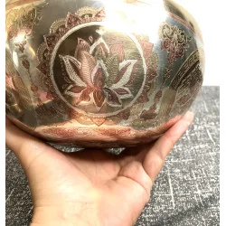 🌕 Bol Tibétain Argenté Gravé