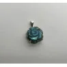 Pendentif Rose sculptée en Labradorite Bleue.