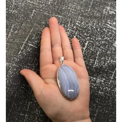 Pendentif Agate Bleue
