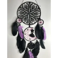Attrape-rêves Bohème – Lune & Étoile (63 cm)