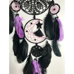 Attrape-rêves Bohème – Lune & Étoile (63 cm)