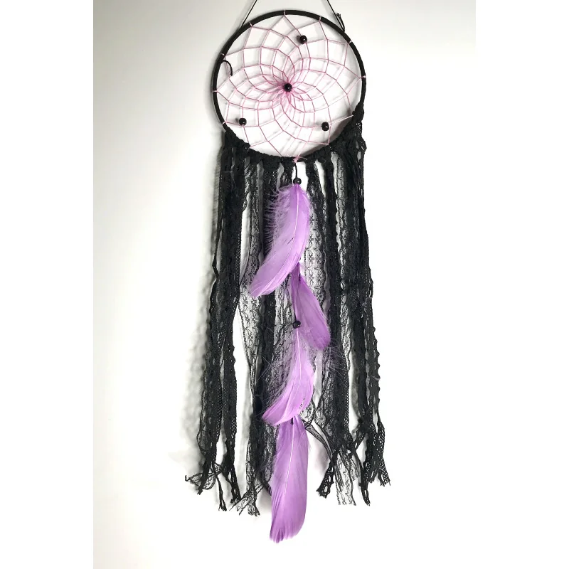 Attrape-rêves bohème noir & violet – 49 cm