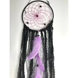 Attrape-rêves bohème noir & violet – 49 cm