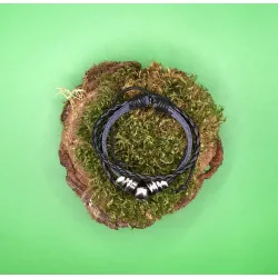 Bracelet en Cuir de Vache Tête de Mort