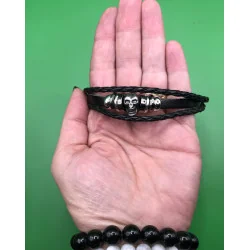 Bracelet en Cuir de Vache Tête de Mort