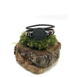 🛡️ Bracelet Viking Runique Nordique – Symbole de Protection et de Pouvoir