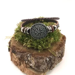 🛡️ Bracelet Viking Runique Nordique – Symbole de Protection et de Pouvoir