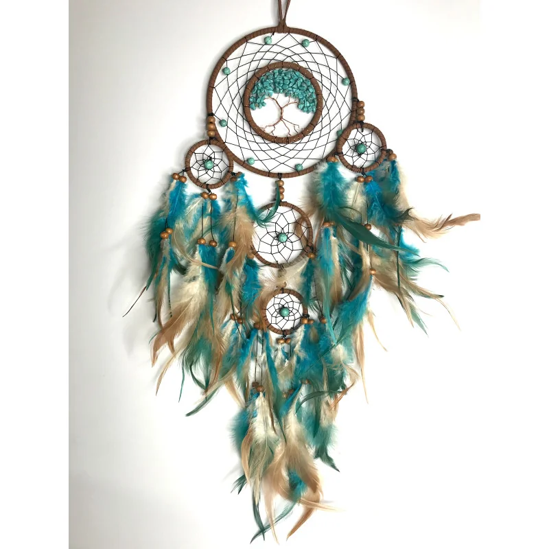 🌿 Attrape-Rêves Arbre de Vie Turquoise & Nature