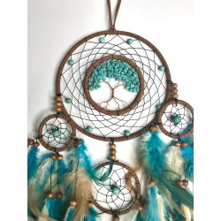 🌿 Attrape-Rêves Arbre de Vie Turquoise & Nature