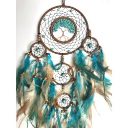 🌿 Attrape-Rêves Arbre de Vie Turquoise & Nature