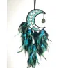 🌙 Attrape-Rêves “Lune Turquoise” – Arbre de Vie & Agate Verte