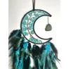 🌙 Attrape-Rêves “Lune Turquoise” – Arbre de Vie & Agate Verte