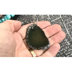 🌙 Attrape-Rêves “Lune Turquoise” – Arbre de Vie & Agate Verte