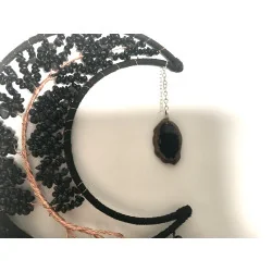 🌑 Attrape-Rêves “Lune Noire” – Arbre de Vie & Agate Obsidienne.