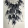 🦋 Attrape-rêves Lunaire Argent & Plumes Grises – Papillons de Transformation