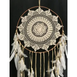 🤍 Attrape-Rêves “Lune d’Ivoire” Pureté, Sérénité et Harmonie intérieure.