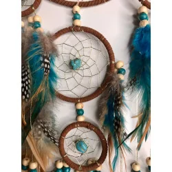 🌿 Attrape-Rêves Arbre de Vie Turquoise & Plumes de Perdrix.