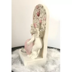 Bougeoir lierre & Ange avec un cœur .