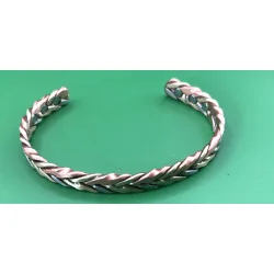 Bracelet Magnétique Tressé Tricolore – Cuivre, Laiton & Métal Gris