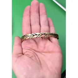 Bracelet Magnétique Tressé Tricolore – Cuivre, Laiton & Métal Gris