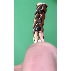 Bracelet Magnétique Tressé Tricolore – Cuivre, Laiton & Métal Gris