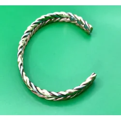 Bracelet Magnétique Tressé Tricolore – Cuivre, Laiton & Métal Gris