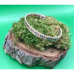 Bracelet Magnétique Tressé Tricolore – Cuivre, Laiton & Métal Gris