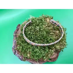 Bracelet Magnétique Tressé Tricolore – Cuivre, Laiton & Métal Gris