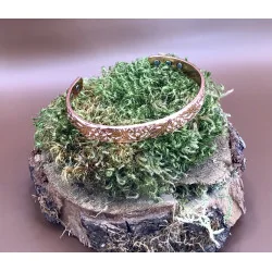 🌸 Bracelet Magnétique Floral en Cuivre – couleur Or Rose