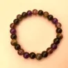 🛡️ Bracelet de Protection – Améthyste • Obsidienne • Œil de Tigre • Quartz Fumé (8 mm)