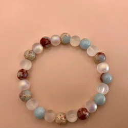 🌿 Bracelet “Anxiété – Sérénité & Apaisement” | Pierres naturelles 8 mm