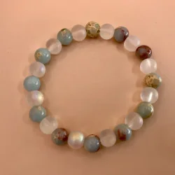 🌿 Bracelet “Anxiété – Sérénité & Apaisement” | Pierres naturelles 8 mm