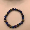 🐉💙 Bracelet Énergies Mystiques – Agate Dragon Bleu/Vert & Violet • Œil de Tigre (8 mm)