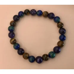 🐉💙 Bracelet Énergies Mystiques – Agate Dragon Bleu/Vert & Violet • Œil de Tigre (8 mm)