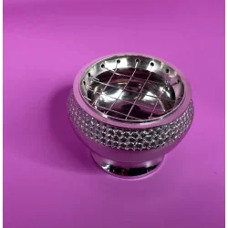 Brûleur d’encens rituel en laiton nickelé