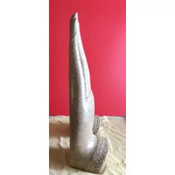 Namaste Mudra Manos con Budas de color arena, 21 cm
