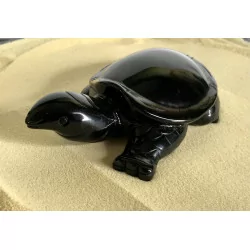 Tortue Obsidienne Oeil Céleste,13 cm.